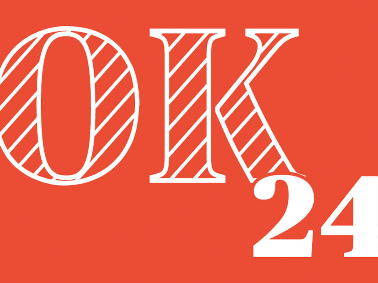 Ok-24 logo på rød baggrund